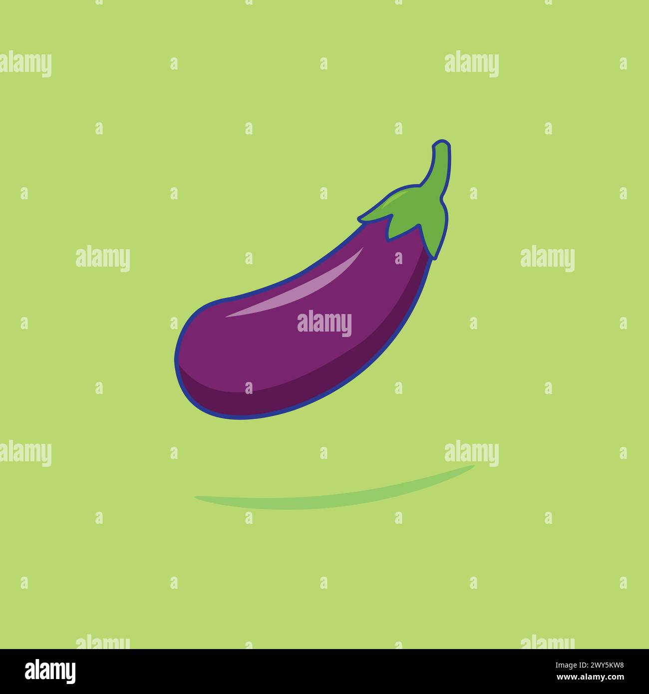 Vector illustration of eggplant. Flat vector illustration of a vegetable Stock Vector