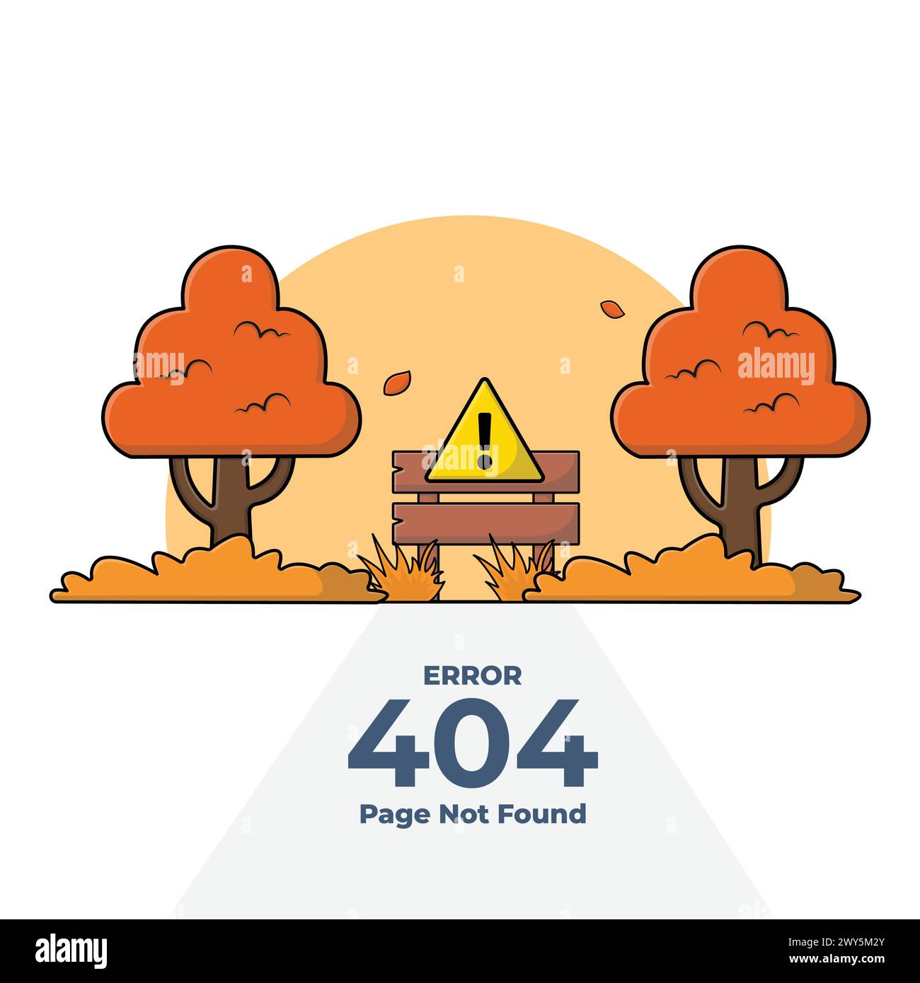 Autumn Version 404 Not Found Concepts Vector Illustration for Landing Page Stock Vector