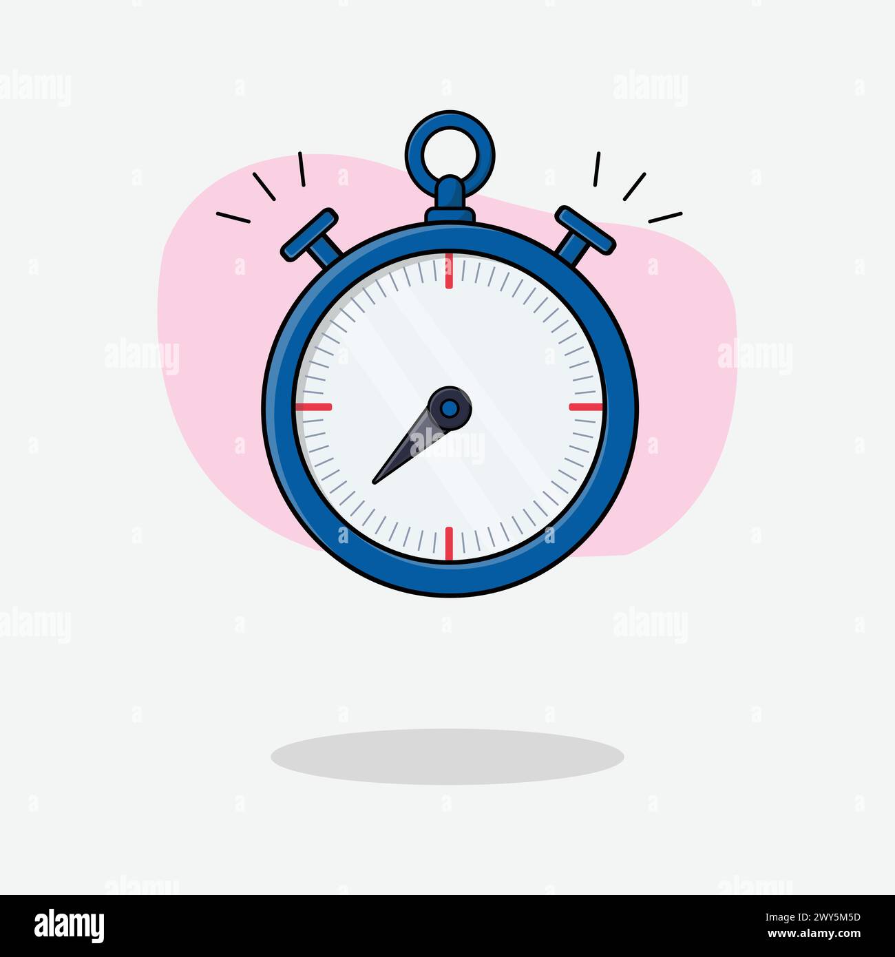 Vector analog stopwatch vector illustration flat cartoon style design Stock Vector