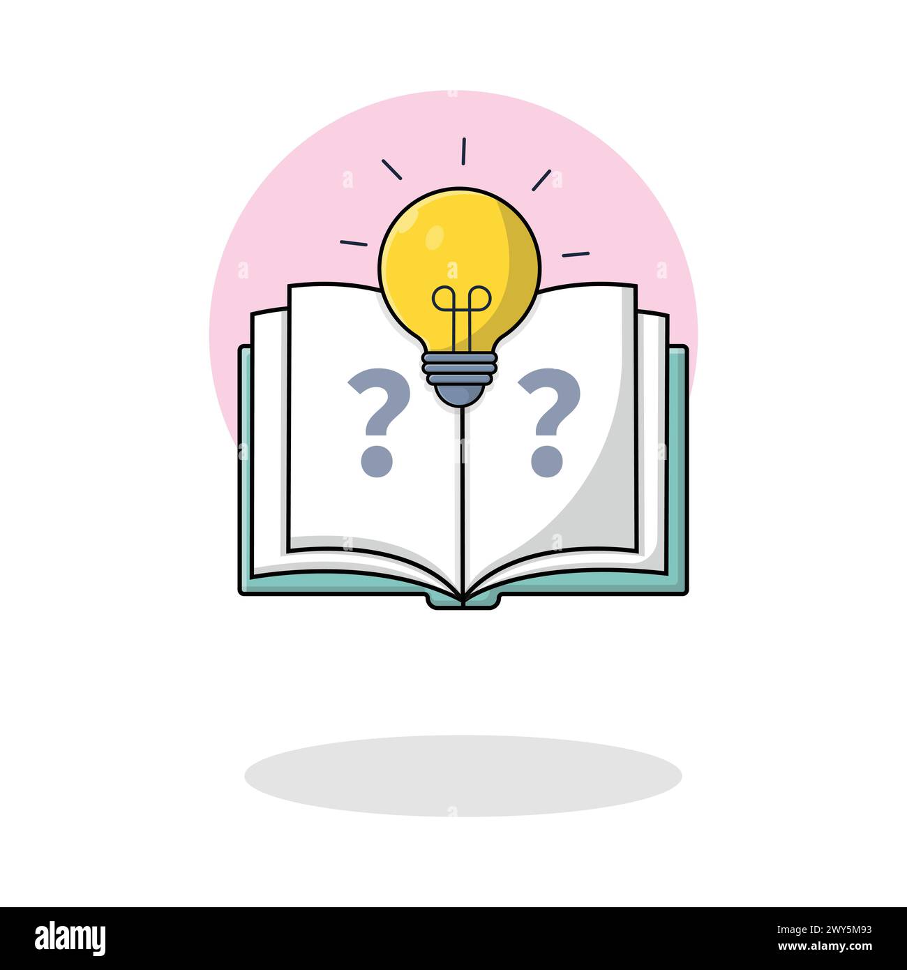 Book with Lightbulb Vector Illustration. Power of Knowledge Concept Stock Vector