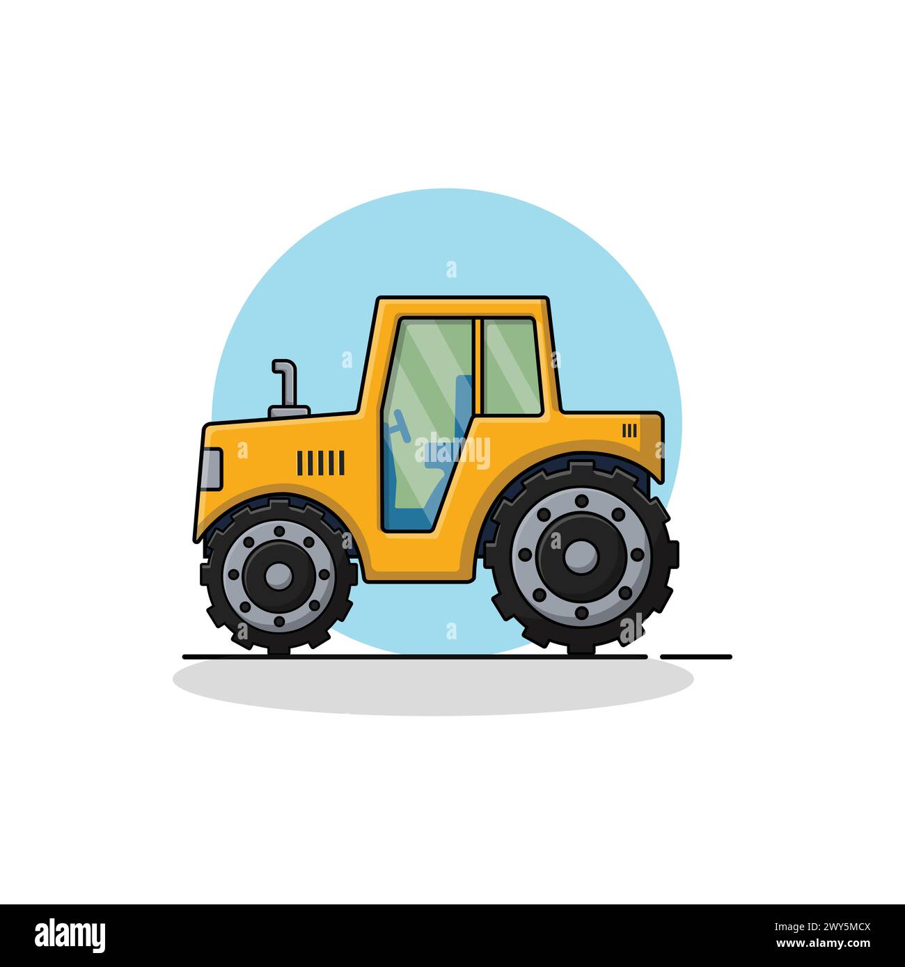 Construction Truck Vector Illustration. Construction Equipment Concept Design Stock Vector