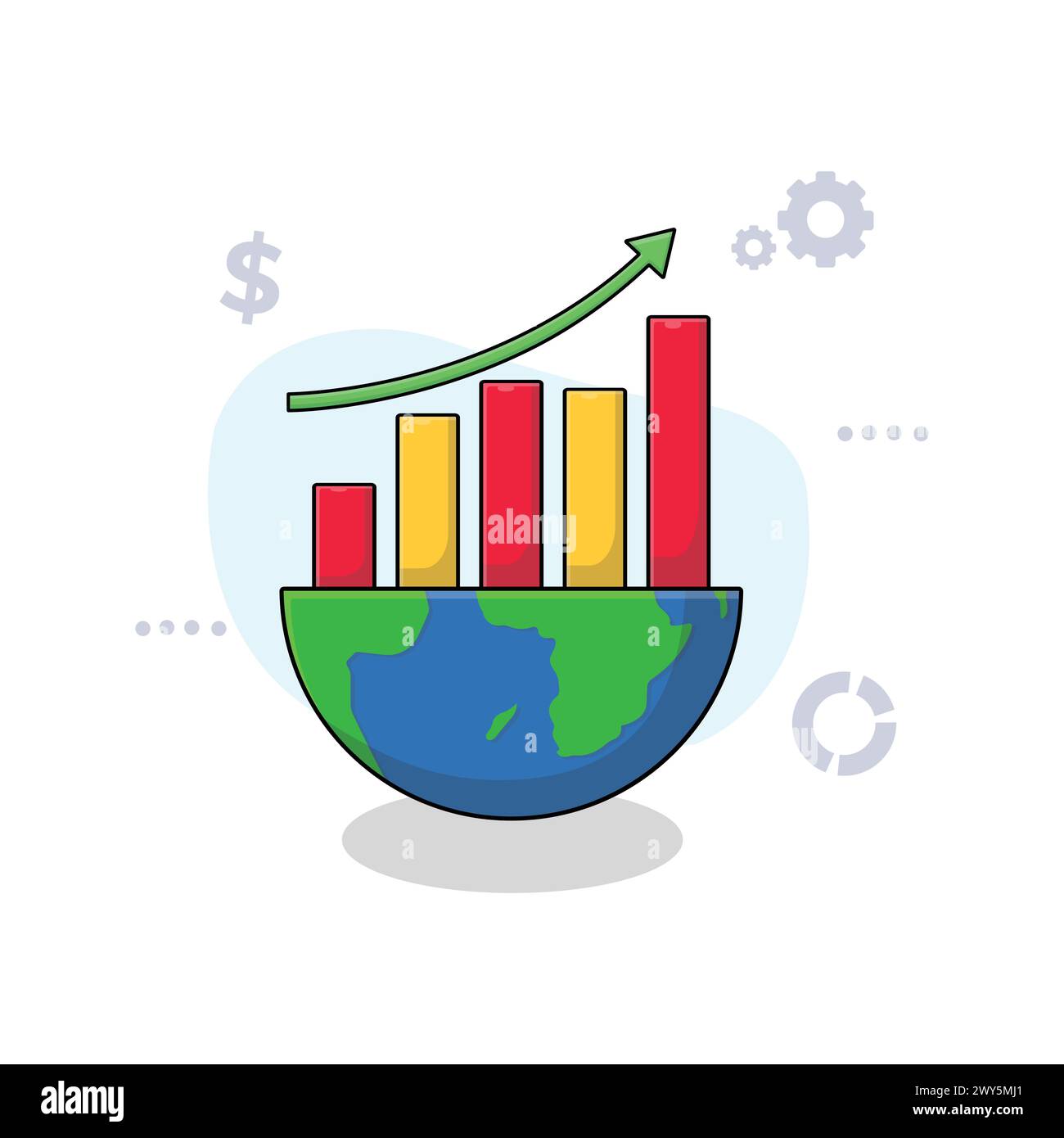 Global Economy Growth Concept Illustration Stock Vector