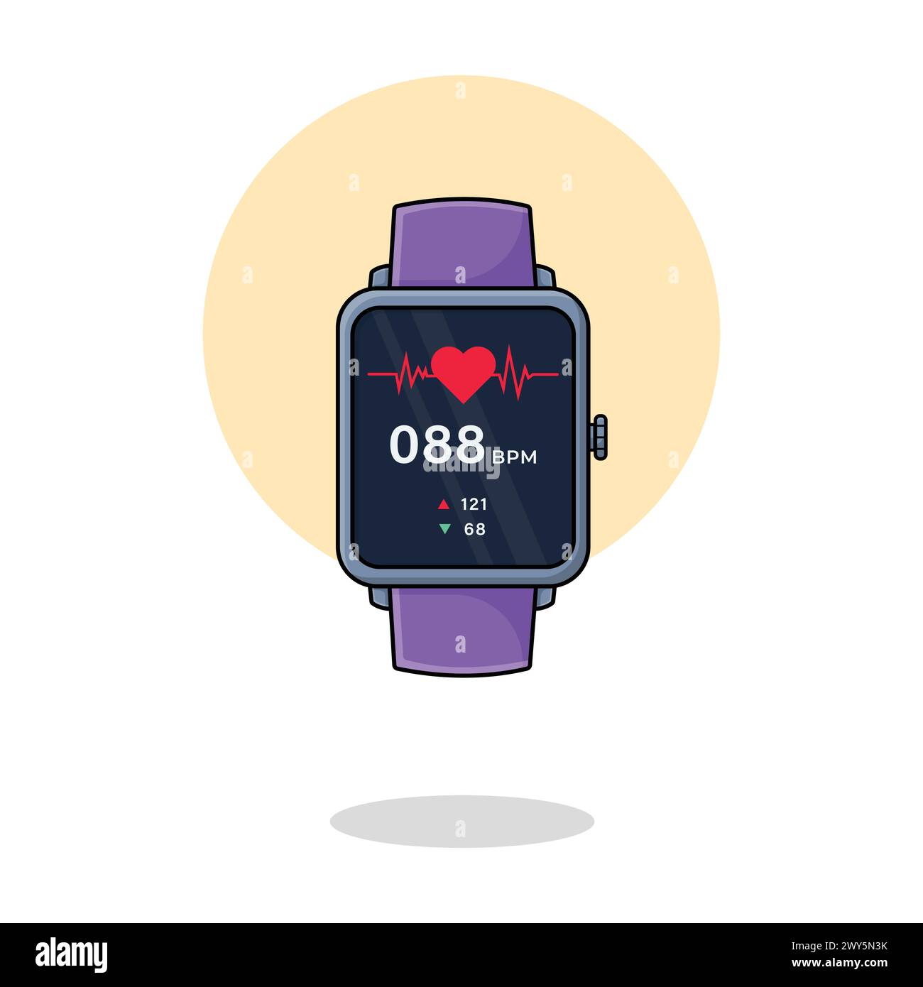 Modern Digital Watch Vector Illustration Stock Vector