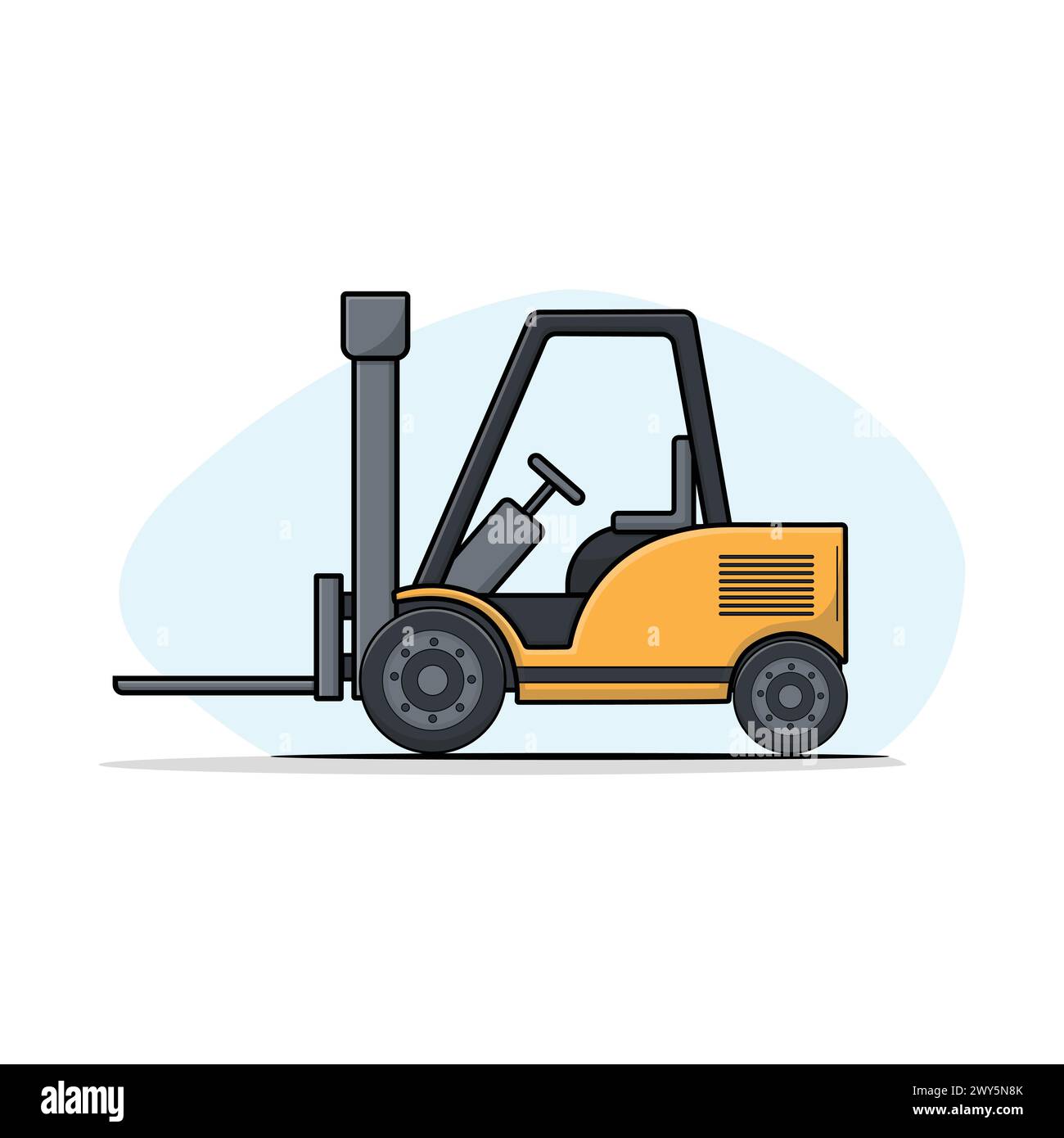 Forklift Construction Vector Illustration. Construction Vehicles Concept Stock Vector