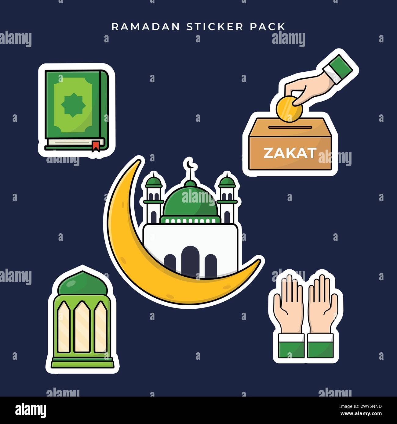 Ramadan Vector Special Sticker Collection Stock Vector