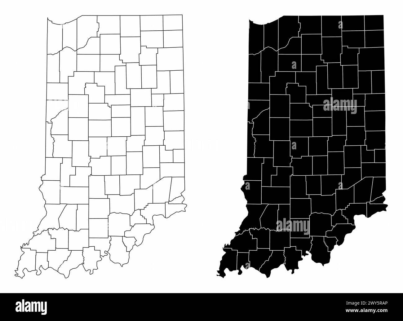 The administrative maps of Indiana - The Administrative Maps Of Indiana State Usa 2WY5RAP