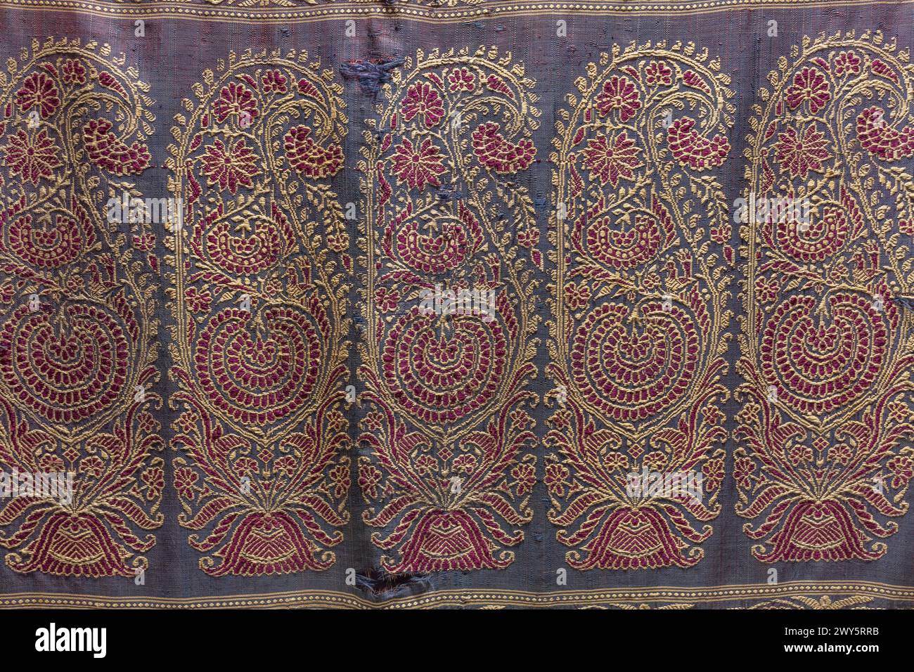 Jamdani sari, 19th century, National Crafts Museum, New Delhi, India Stock Photo