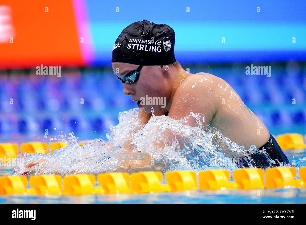 Katie Shanahan in action during the Women's 400m IM Heats on day three of the 2024 British Swimming Championships at the London Aquatics Centre, London. Picture date: Thursday April 4, 2024. Stock Photo