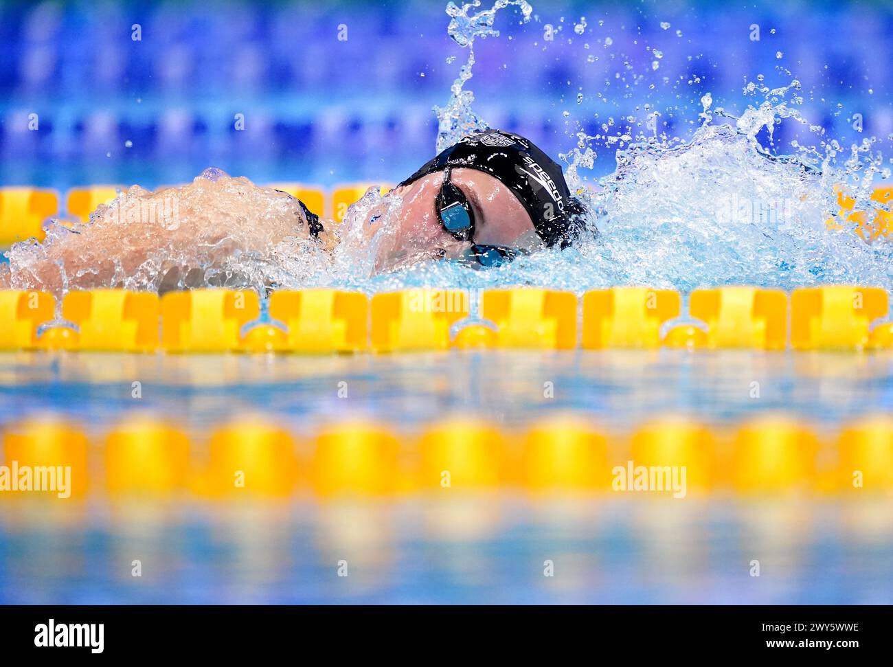 Katie Shanahan in action during the Women's 400m IM Heats on day three of the 2024 British Swimming Championships at the London Aquatics Centre, London. Picture date: Thursday April 4, 2024. Stock Photo