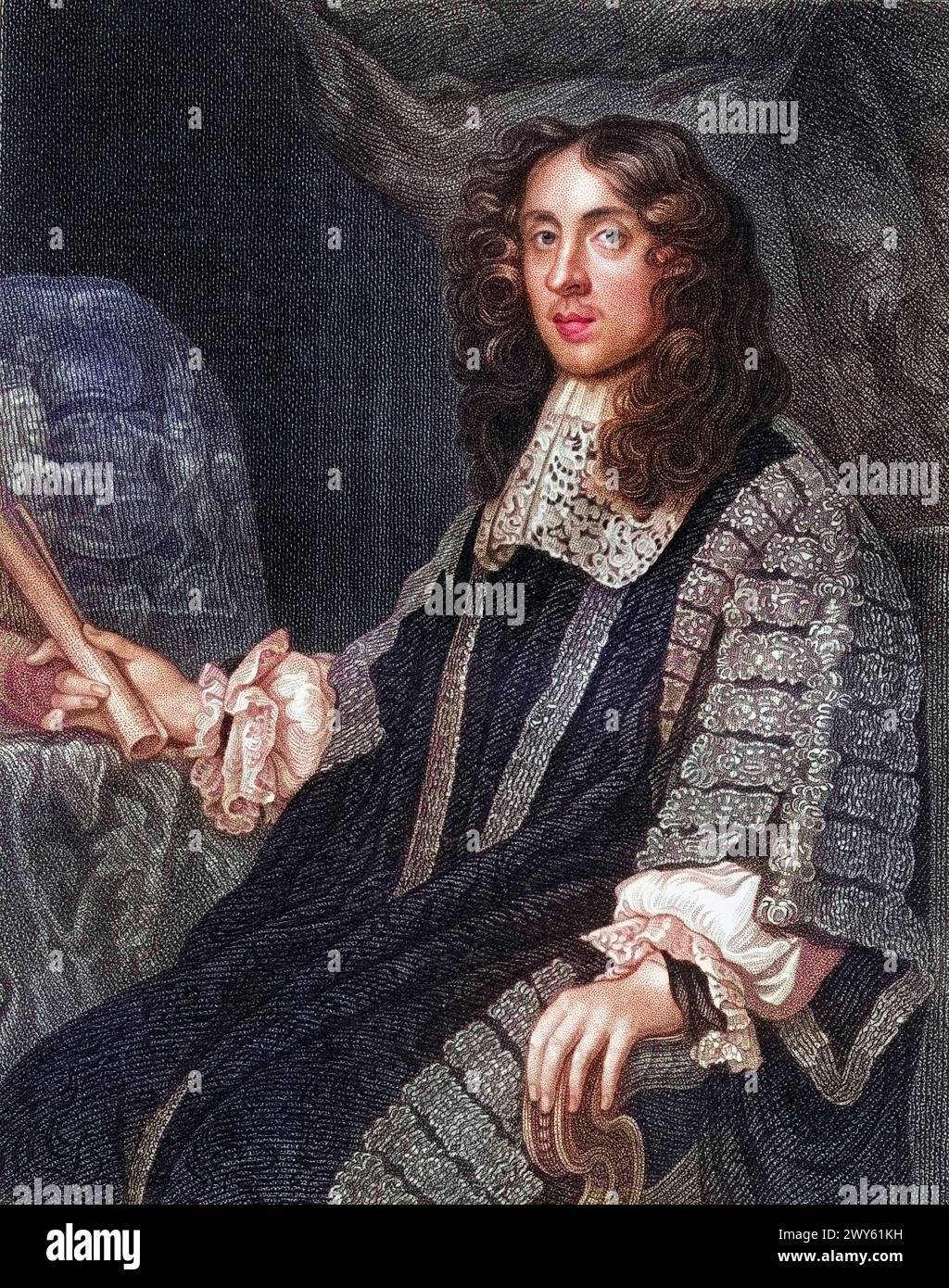 Heneage Finch, 1. Earl of Nottingham 1621 1682, englischer Peer und Politiker, Historisch, digital restaurierte Reproduktion von einer Vorlage aus dem Stock Photo