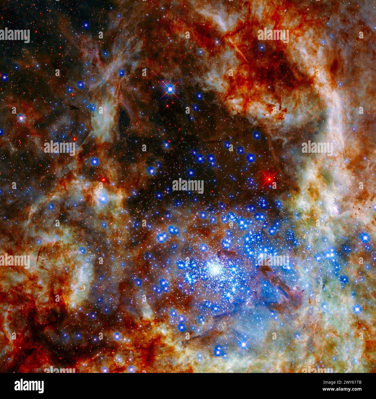 Images of the Hubble Telescope. Part of a series. Digital enhancement of an image by NASA Stock Photo