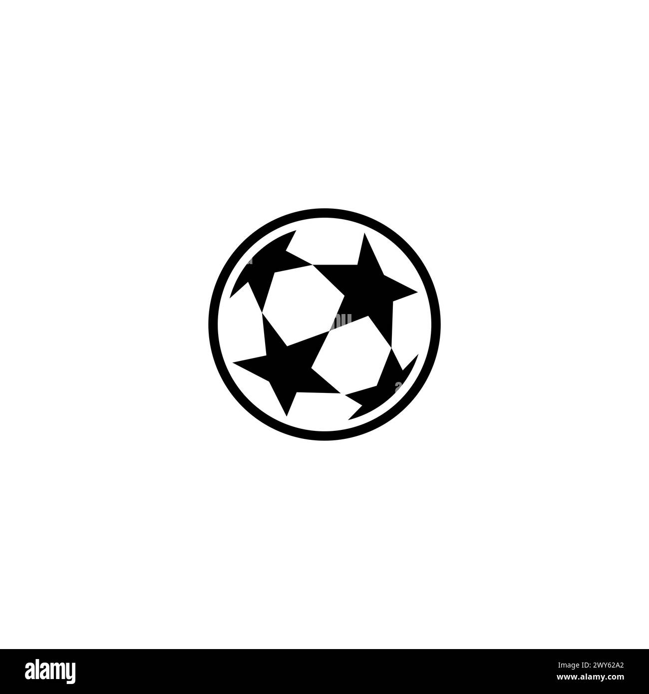 Football Star Ball Icon. Ball Soccer Logo Stock Vector
