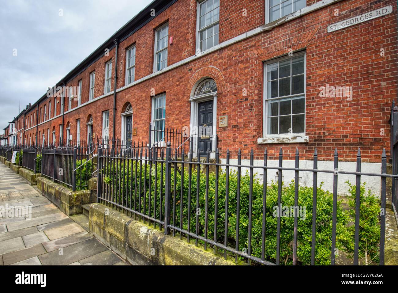St. George's Road, Terraced Houses, Bolton, Lancashire, England Stock Photo