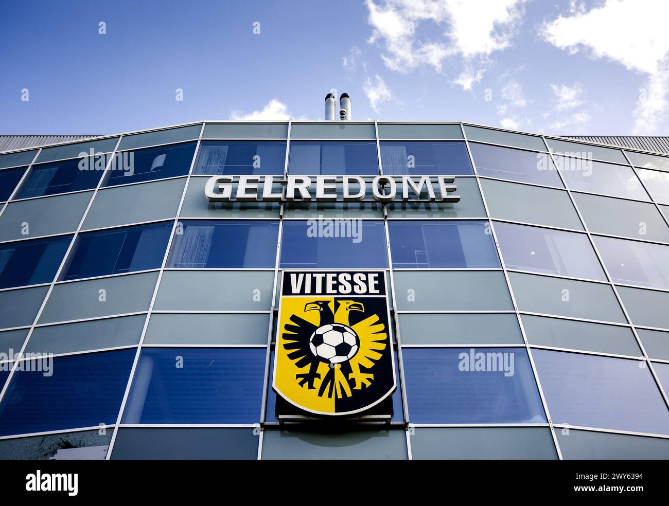 ARNHEM - The GelreDome stadium, home base of football club Vitesse. The football club is concerned about the withdrawal of the professional license. In addition to the financial problems, Vitesse is also having a very difficult year in terms of sport. The club is in seventeenth place and has to fear relegation. ANP SEM VAN DER WAL netherlands out - belgium out Stock Photo