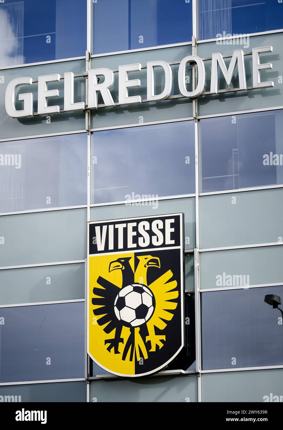 ARNHEM - The GelreDome stadium, home base of football club Vitesse. The football club is concerned about the withdrawal of the professional license. In addition to the financial problems, Vitesse is also having a very difficult year in terms of sport. The club is in seventeenth place and has to fear relegation. ANP SEM VAN DER WAL netherlands out - belgium out Stock Photo