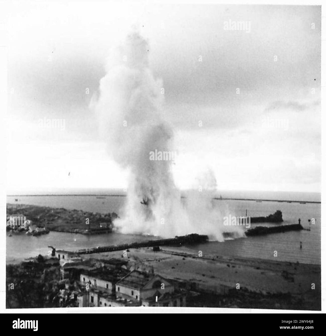 BOULOGNE. - The depth charges explode and break up the wreckage ...