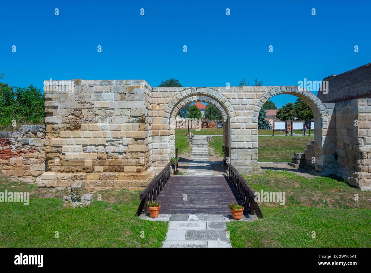 Apulum roman castrum south gate of Alba Iulia town in Romania Stock Photo
