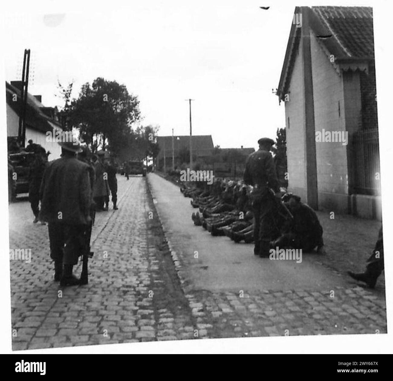 German prisoners are captured by the British Army during the advance ...