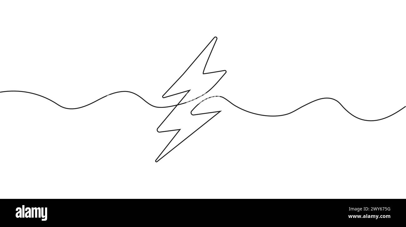 Lightning icon in continuous hi-res stock photography and images - Alamy