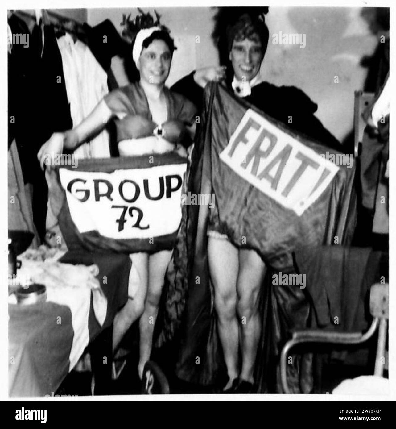 Tom Britten Peter Barbour and Tom Britten of the 53rd Division perform feminine ...