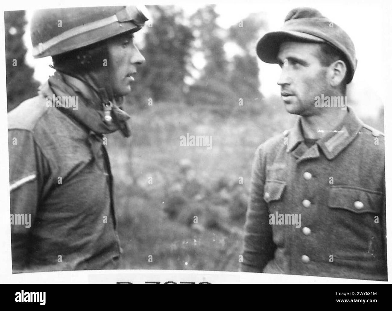 TYPES OF PRISONERS CAPTURED - A Polish prisoner who gave himself up, Felike Wenzez of Grunberg, Poland. His brother was killed fighting in the Russian Army and his best friend is in the Polish Air Force in England. , British Army, 21st Army Group Stock Photo