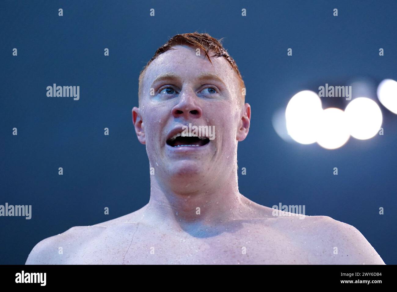 Thomas Dean after racing in the Men's 100m Freestyle Heats on day three