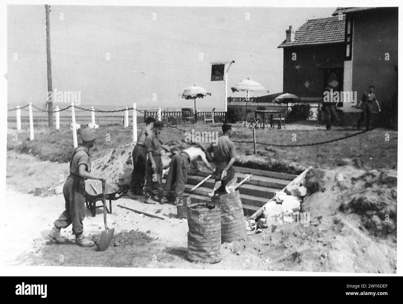  8 corps rest camp view of the white knight inn with men