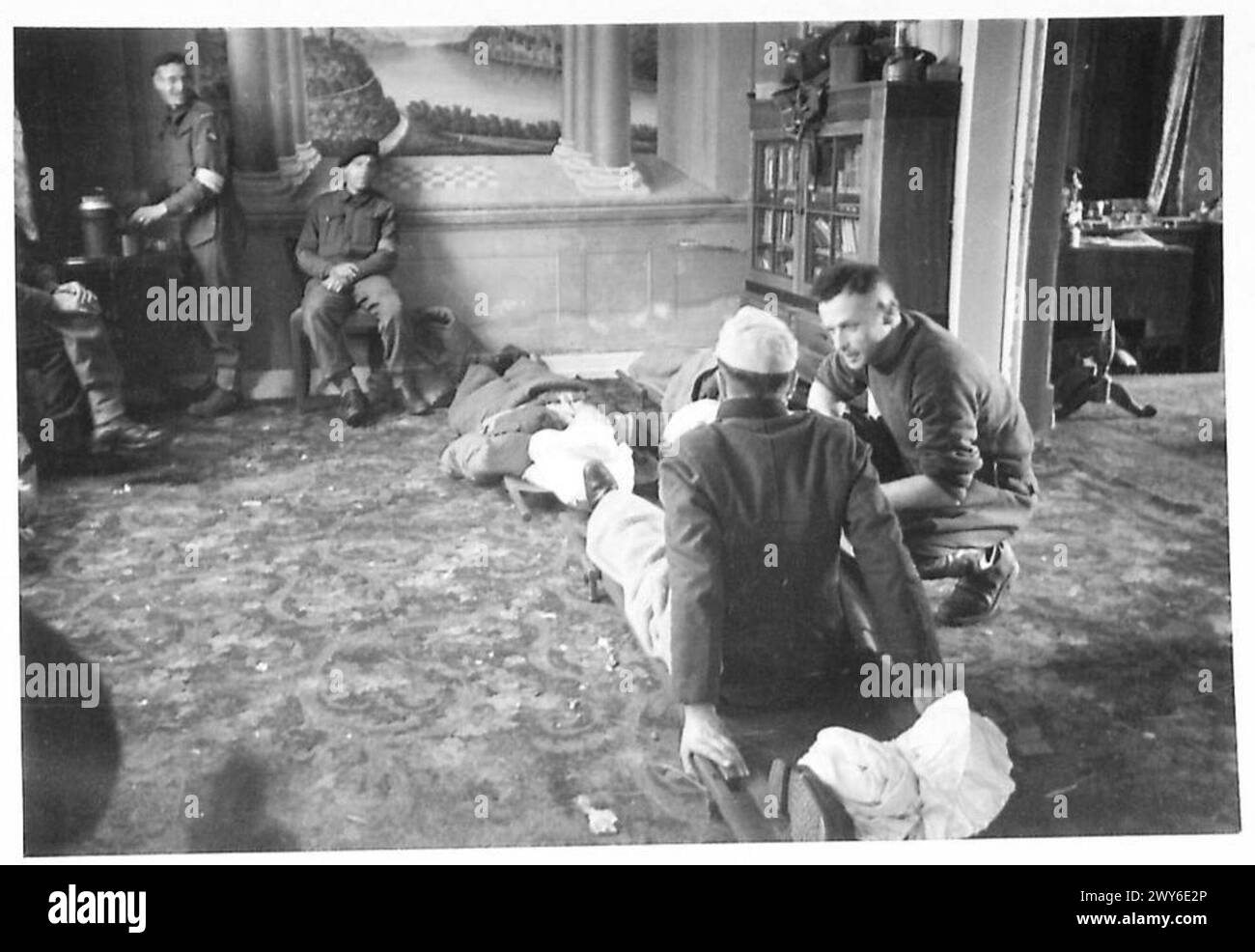 RHINE CROSSING - Airborne main dressing station in a German village