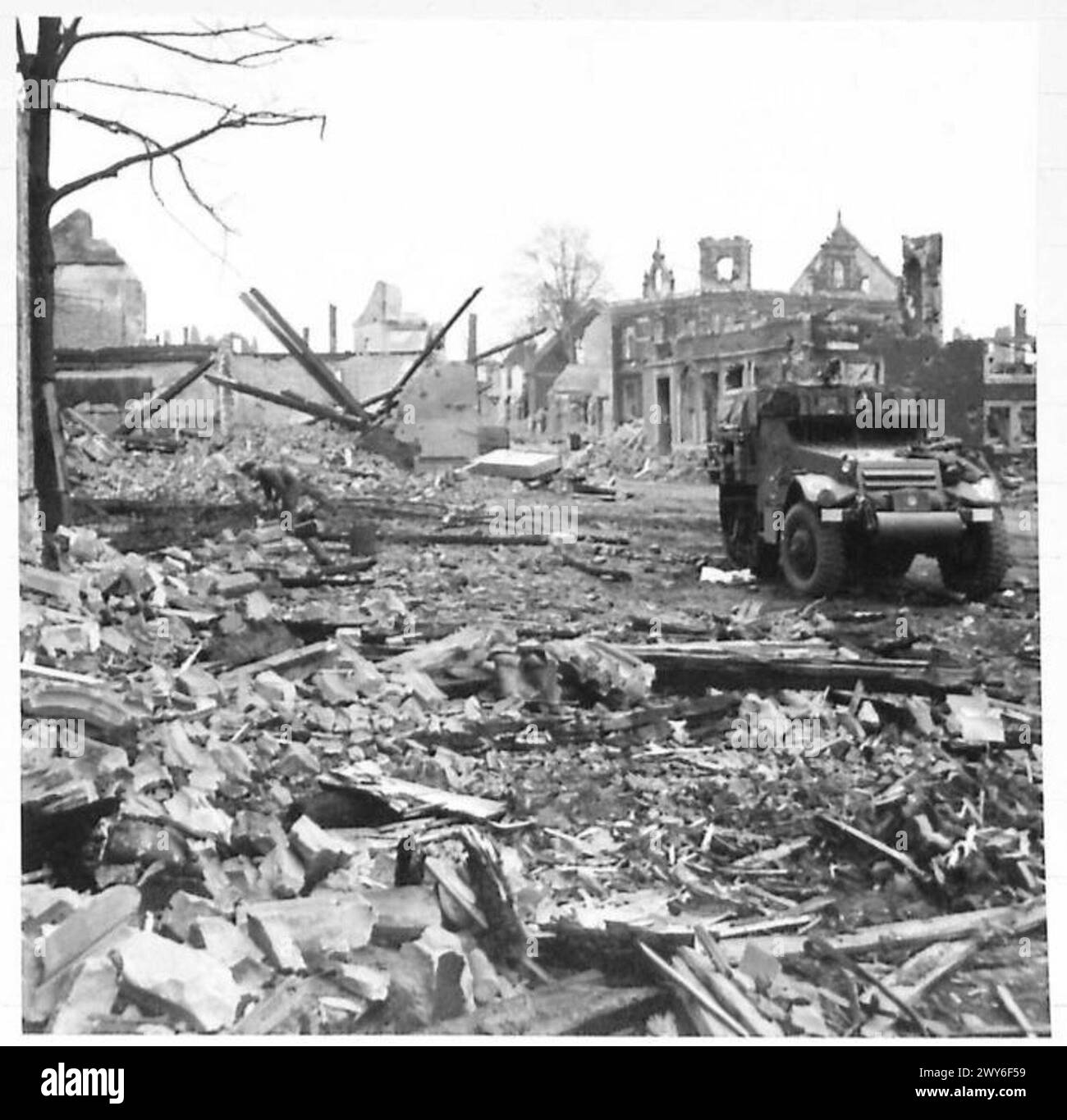 Stadtlohn shows extensive damage from bombing operations, documented by ...