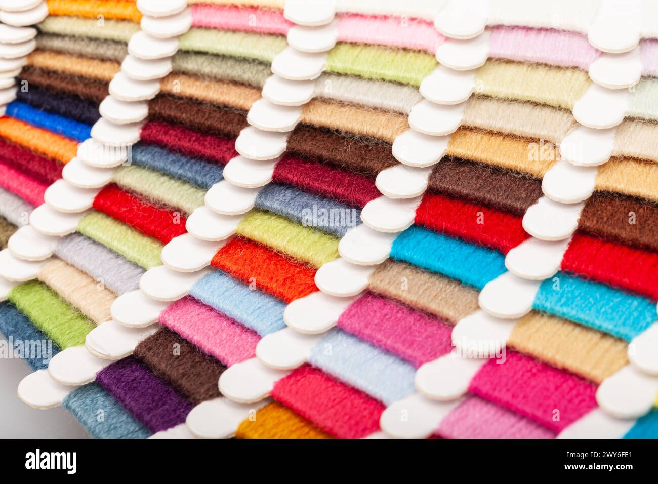 Wool yarn physical sample color card Stock Photo - Alamy