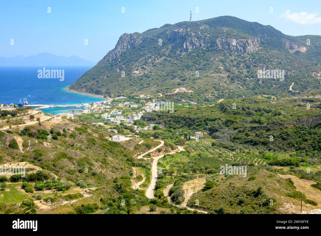 View of the city and port of Kefalos on the island of Kos. Greece Stock Photo