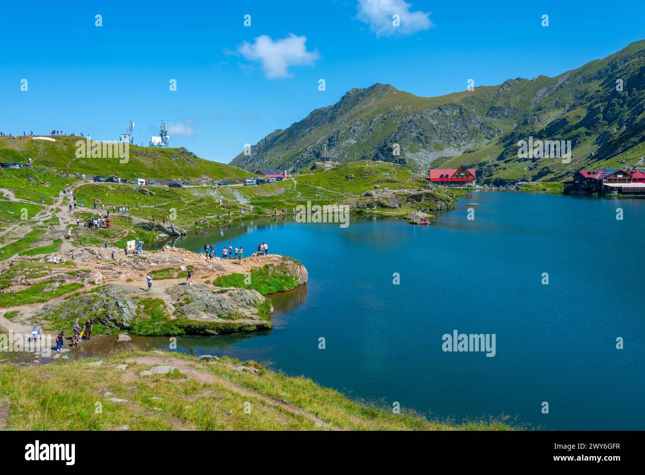 Valley leading to Balea lake in Romania Stock Photo - Alamy
