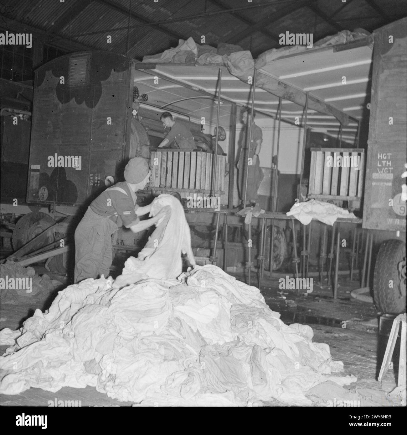 British Army personnel in North-West Europe during 1944-1945 putting ...