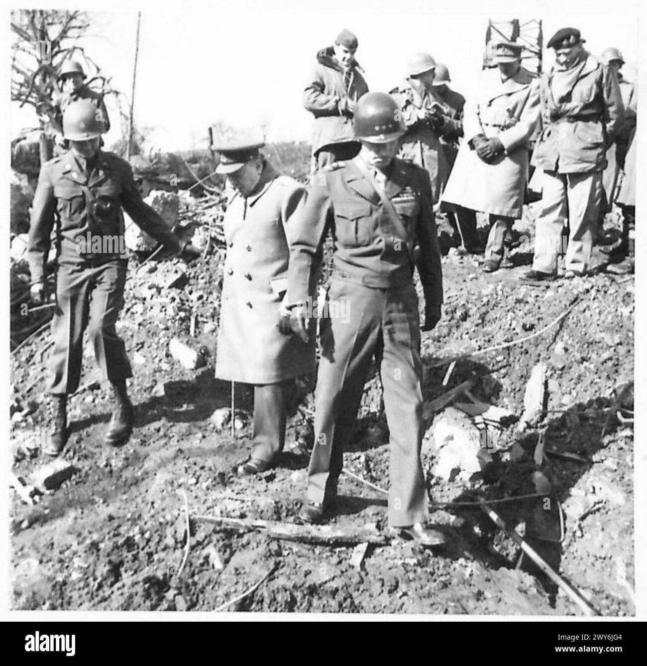 The Prime Minister, with General Simpson and Field Marshals Montgomery ...