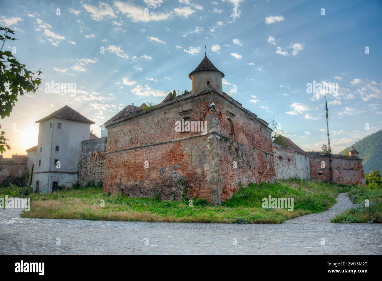The Fortress-on-Straja in Romanian town Brasov Stock Photo
