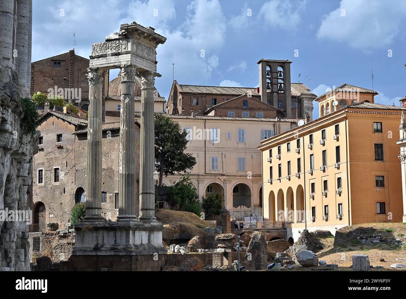 Italy, Rome: the Theater of Marcellus (Teatro di Marcello), an ancient open-air theatre completed in 13 BC and formally inaugurated in 12 BC by the Ro Stock Photo