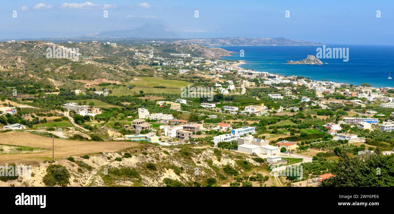 Panoramic view of Kefalos city. Kos island. Dodecanese, Greece Stock Photo