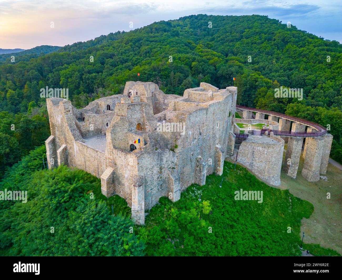 Panorama view of Neamt citadel in Romania Stock Photo