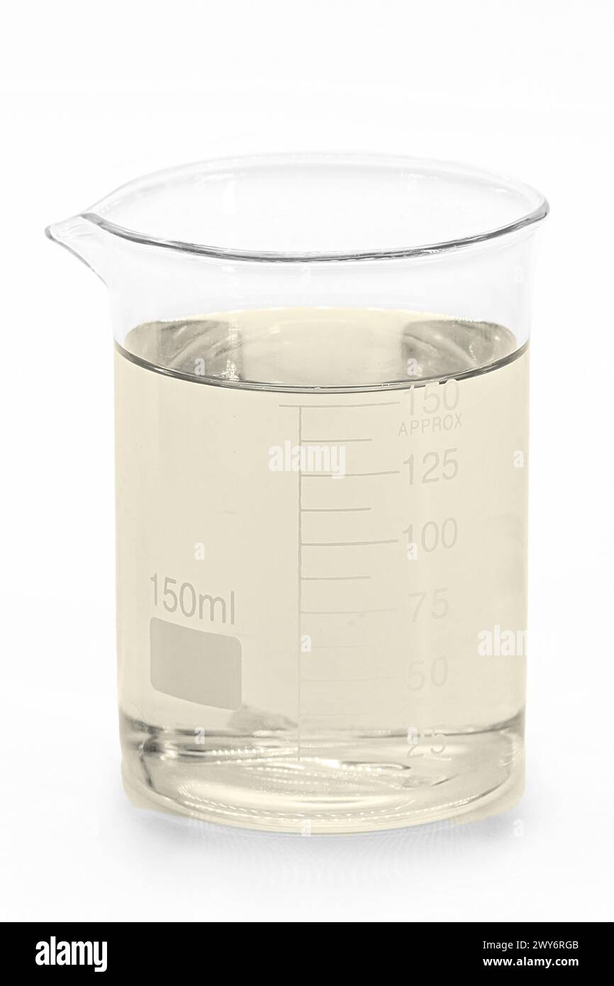 Liquid pesticide Diethyltoluamide DEET 99 TC for mosquito repellent, in reagent bottle