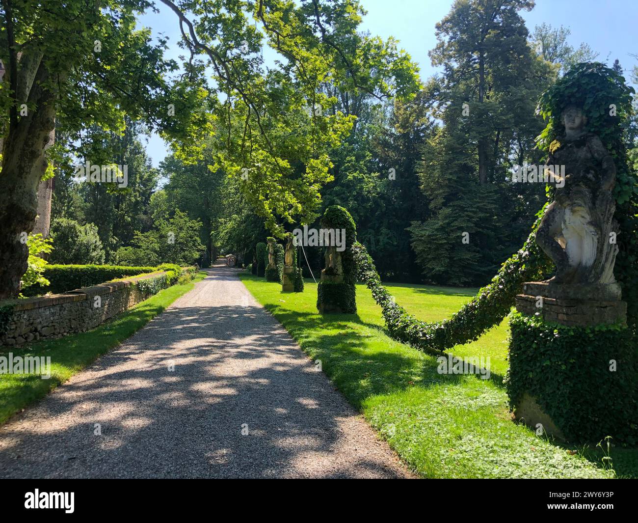 Grazzano Visconti, italy - june 11, 2023: details of the beautiful park surrounding grazzano visconti medieval castle in Piacenza province Stock Photo