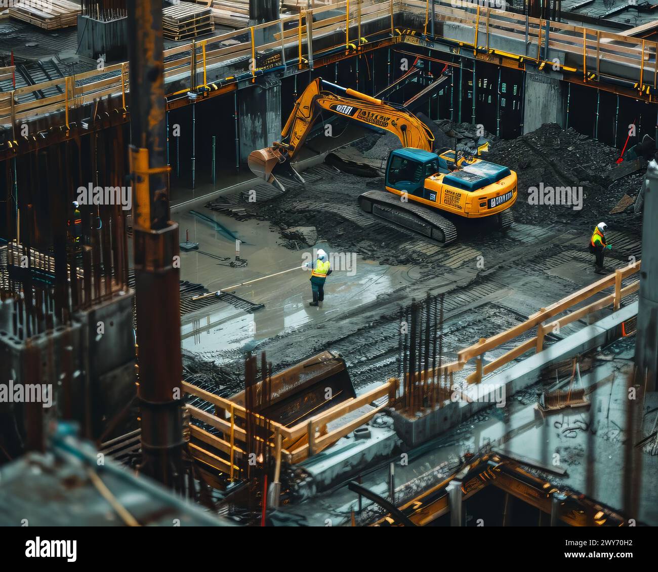 Busy construction site two workers hi-res stock photography and images ...