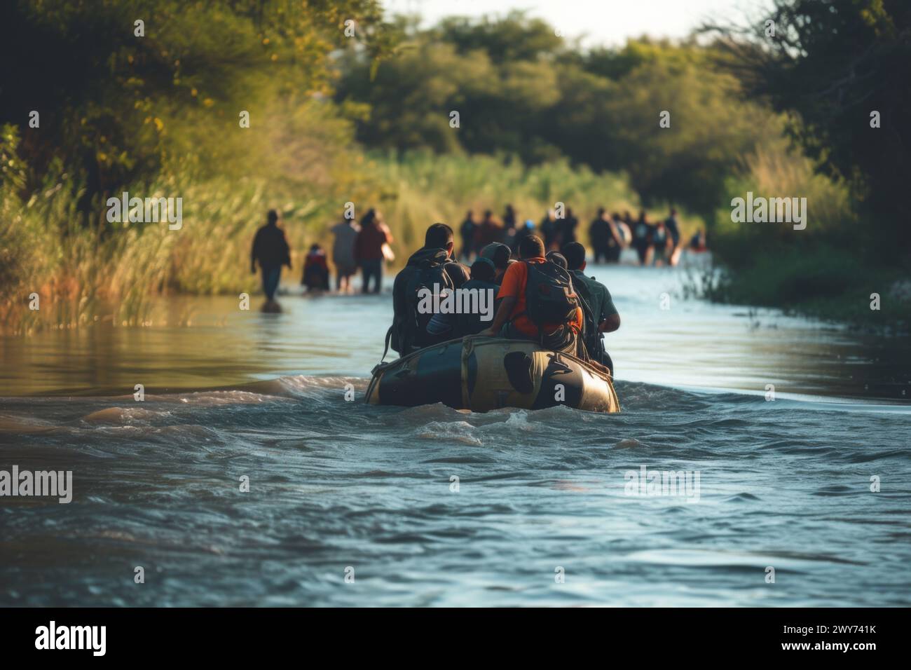 Person Riding Raft Family fun river cross hi-res stock photography and images - Alamy