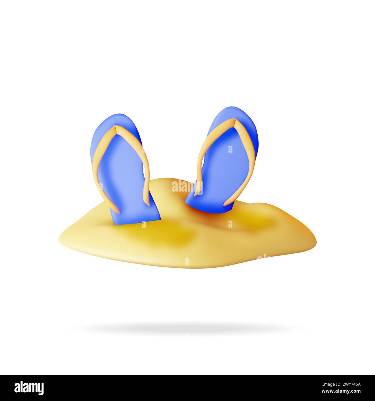 3d Beach Flip Flops in Sand Isolated Stock Vector Image & Art - Alamy