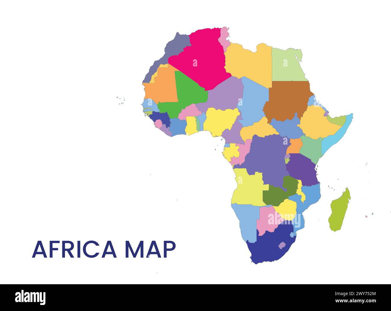 High detailed map of africa outline map of africa africa stock vector