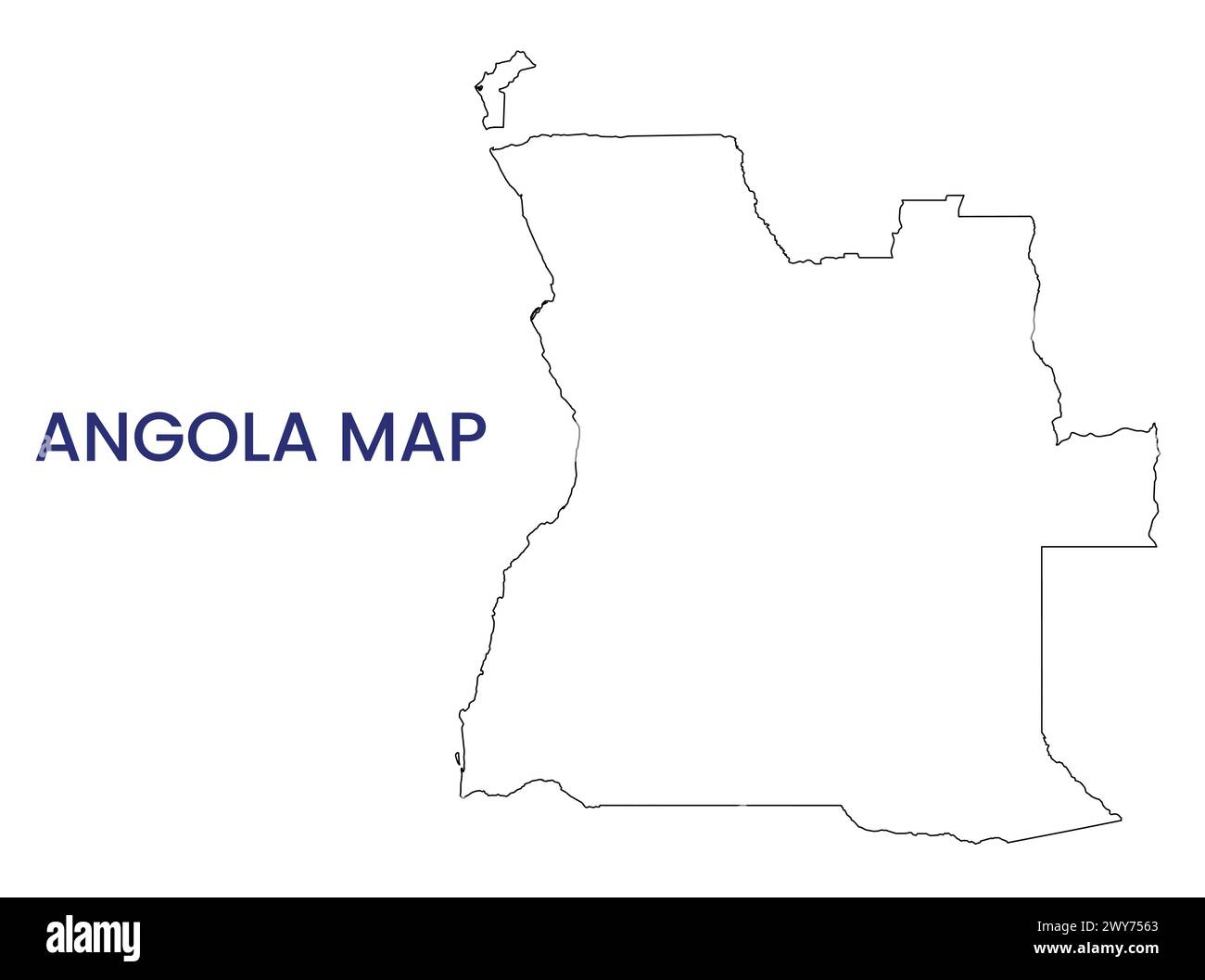 High detailed map of Angola. Outline map of Angola. Africa Stock Vector ...