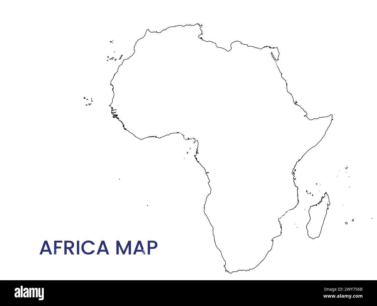 High Detailed Map Of Africa Outline Map Of Africa Africa Stock Vector High Detailed Map Of Africa Outline Map Of Africa Africa 2WY756B