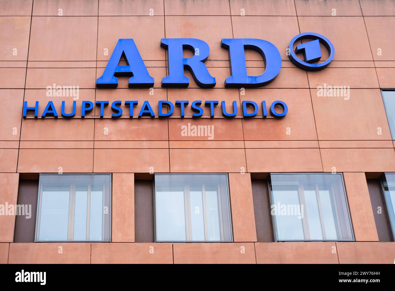 ARD company building, elevision, Radio Broadcasting public broadcasters of Federal Republic Germany, television and radio, reliable and informative br Stock Photo
