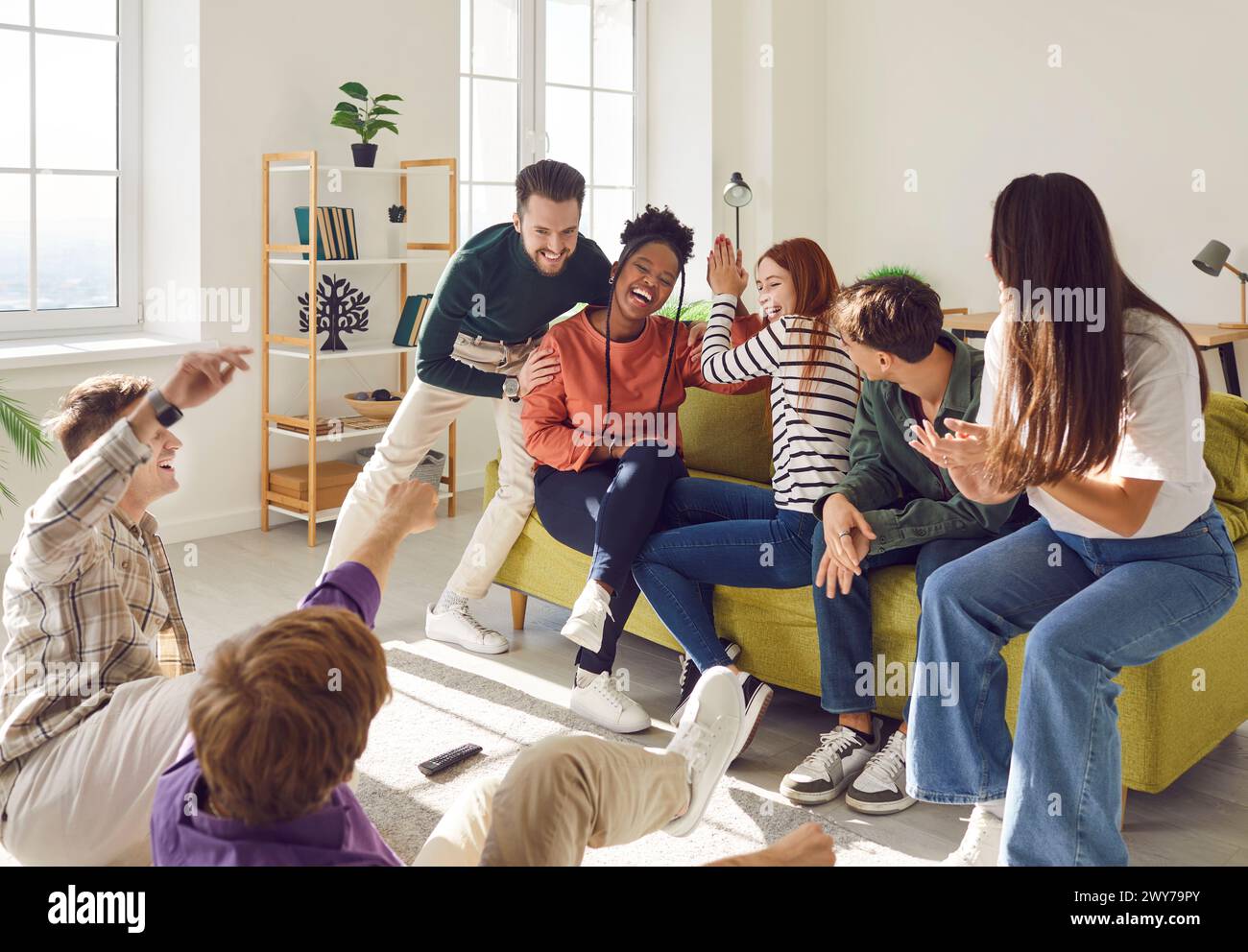 Diverse group of students collaborating hi-res stock photography and ...