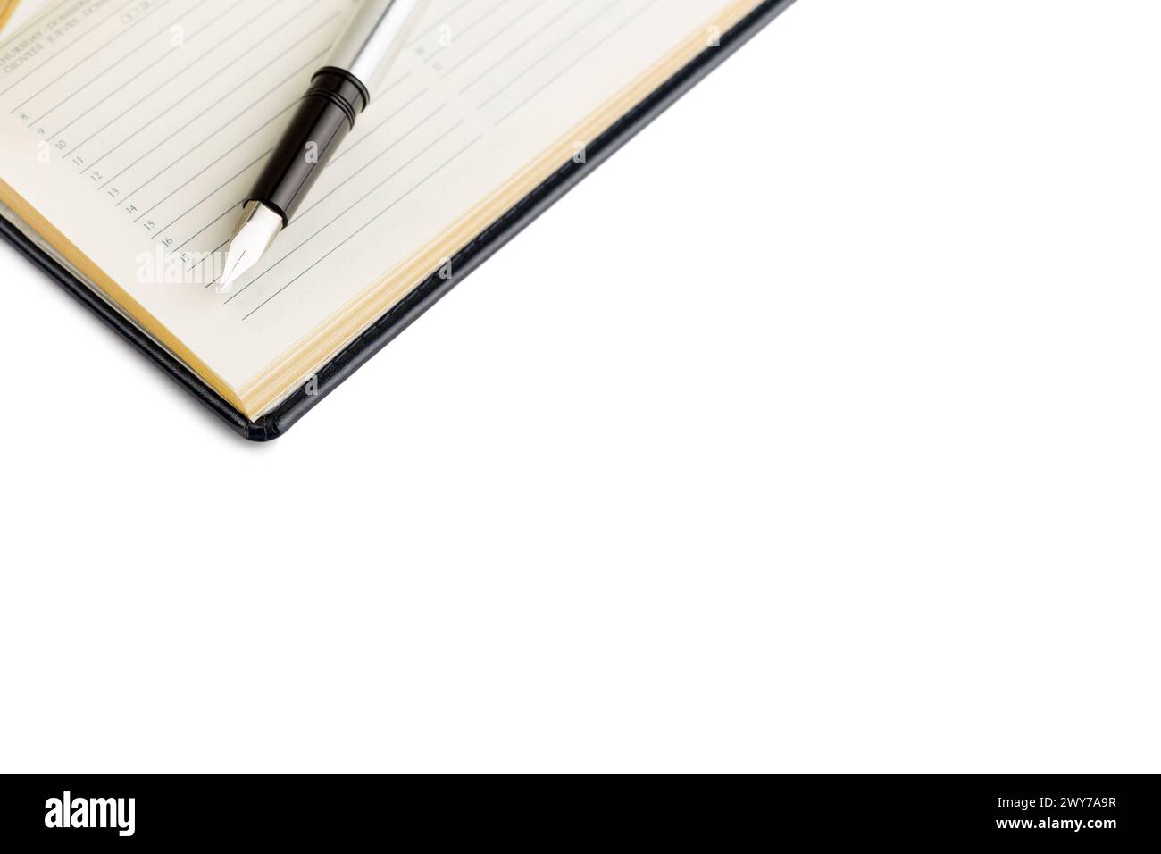 Organizer and fountain pen Stock Photo - Alamy