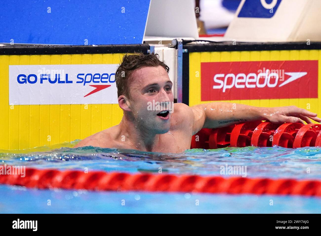 Daniel Jervis celebrates after winning the Men's 1500m Freestyle on day ...
